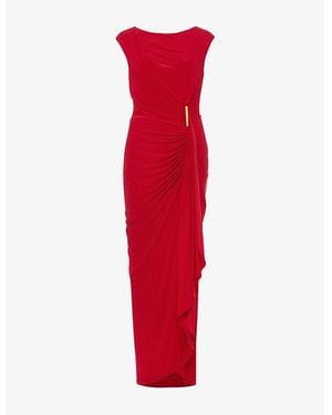Phase Eight Donna Draped Stretch-Woven Maxi Dress - Red