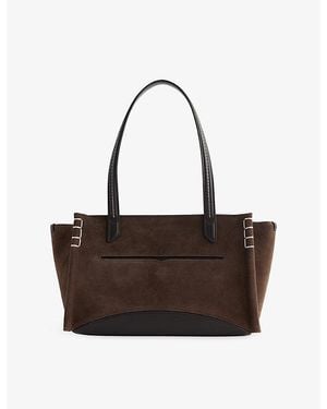 JW Anderson Elongated Loafer Cabas Suede Tote Bag - Brown