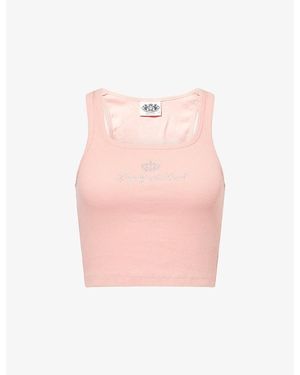 Sporty & Rich X Juicy Couture Cotton Ribbed Tank Top - Pink