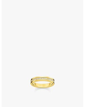 Thomas Sabo 18Ct-Plated Sterling And Zirconia Band Ring - Metallic
