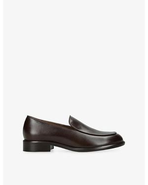 KHAITE Miles Leather Loafers - Black