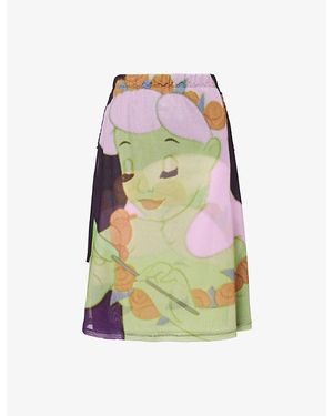 Chopova Lowena Harry Lambert For X Disney Centaurette Stretch-Mesh Midi Skirt - Green