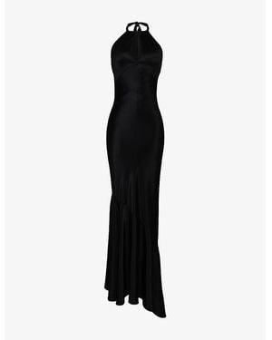 House Of Cb Nova Halterneck Knitted Maxi Dress in White | Lyst