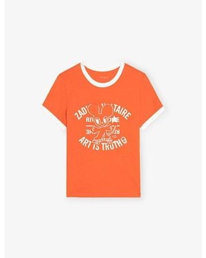 Zadig & Voltaire Woos Mouse-Print Cotton-Jersey T-Shirt - Orange