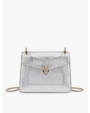 BVLGARI Serpenti Forever Day-To-Night Small Leather Shoulder Bag - White