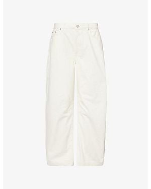 The Couture Club Barrel-Leg Cotton Denim Jeans - White