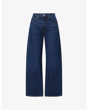 PAIGE Arellia Skimmer Barrel-Leg Denim Jeans - Blue