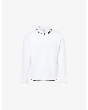 Lacoste Heritage Tennis Quarter-Zip Jersey Sweatshirt - White
