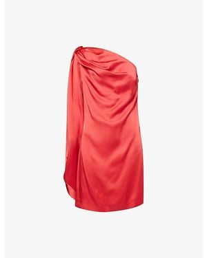Stella McCartney One-Shoulder Satin Mini Dress - Red