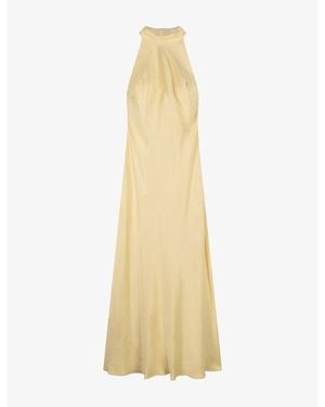 OMNES Milos High-Neck Satin Maxi Dress - Metallic