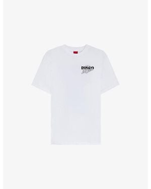 HUGO Graphic-Print Relaxed-Fit Cotton-Jersey T-Shirt - White