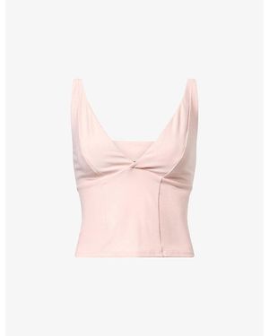 Cheap Monday Glacier V-Neck Stretch-Jersey Tank Top - Pink