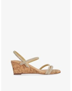 Dune Kalia Crystal-Embellished Wedges - Natural