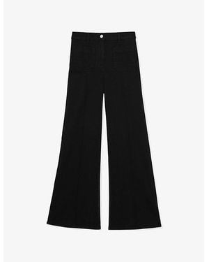 Reiss Sakura Flared-Leg High-Rise Denim-Blend Jeans - Black