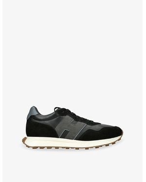 Hogan Allacciato H641 Suede And Leather Sneakers - Black