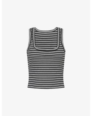 WE Are Tala Stripe Scoop-Neck Knitted Vest - Black