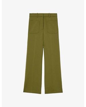 Reiss Priya Flared-Leg Polyester-Blend Trousers - Green