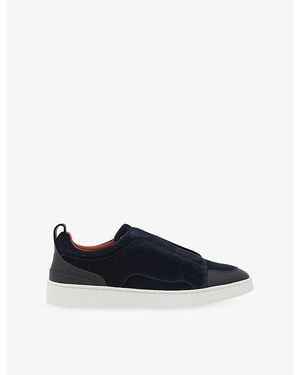 Reiss Henry Elasticated Suede Trainers - Blue