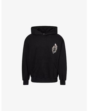 ANTI SOCIAL SOCIAL CLUB Studded Koi Graphic-Print Cotton-Jersey Hoody - Black