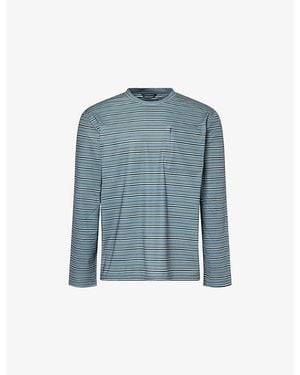 Hiking Patrol Striped Long-Sleeve Stretch-Jersey Top - Blue