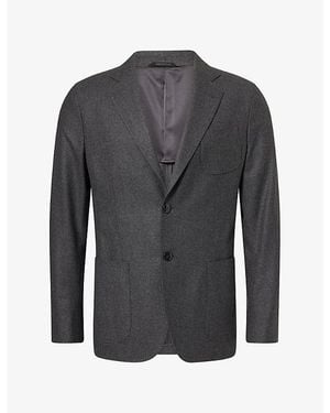 Giorgio Armani Unlined Single-Breasted Cashmere Blzzer - Gray