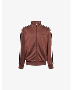 KTZ Logo-Embroidered Contrast-Stripe Stretch-Woven Track Jacket - Brown