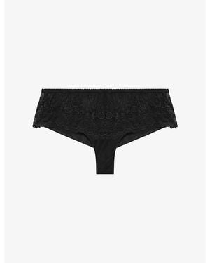 Simone Perele Intrigue Low-Rise Lace Boyshort Briefs - Black