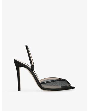 Andrea Wazen Katy 105 Mesh Slingbacks - Black