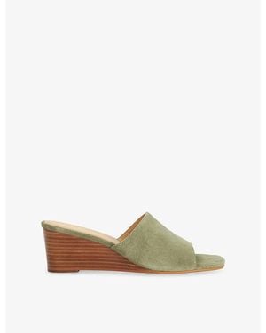 Dune Kaydee Suede Wedge Mules - Green