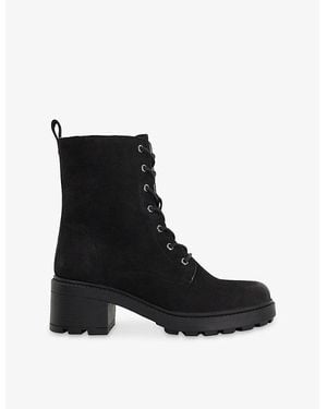 Dune Plushy Shearling-Lined Suede Boots - Black
