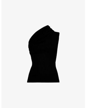 Rick Owens Athena One-Shoulder Knitted Top - Black