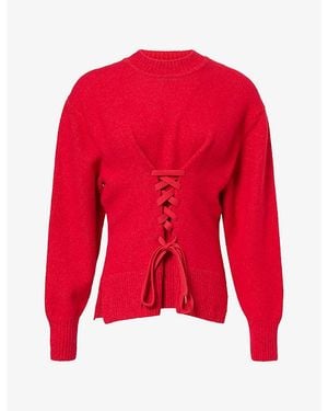 Simone Rocha Sculpted Corset Merino Wool-Blend Jumper - Red