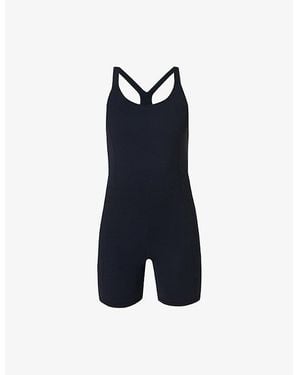 Sweaty Betty All Day Racer-Back Stretch-Woven Bodysuit - Blue