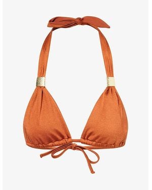 Heidi Klein Slider Halter-Neck Bikini Top - Orange