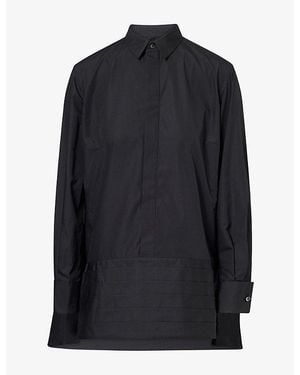 Sacai Pleated Asymmetric Woven Mini Dress - Black