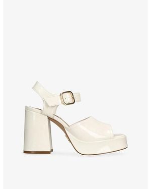Steve Madden Soho Faux-Leather Platform Sandals - White