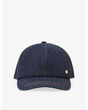 Reiss Winnie Contrast-Stitching Denim Cap - Blue