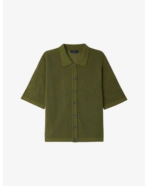 Soeur Davon Knitted Merino-Wool Top - Green
