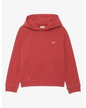 Zadig & Voltaire Georgy Rhinestone-Embellished Cotton-Blend Hoody - Red