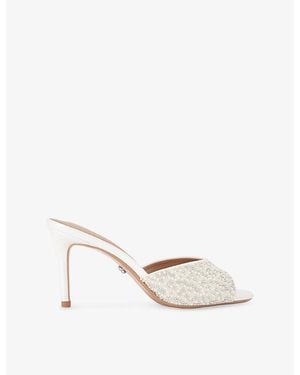 Carvela Kurt Geiger Silvia Embellished Heeled Woven Mules - White