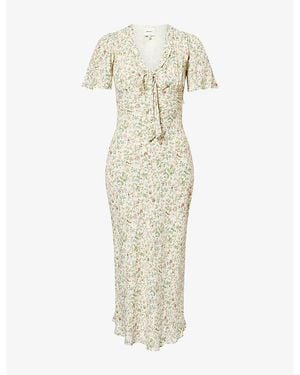 Reformation Tyra Floral Woven Midi Dress - White