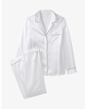 White company silk pajamas sale