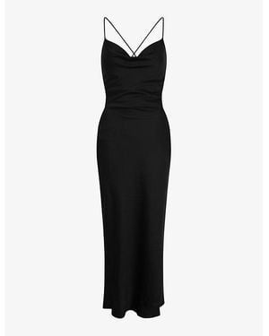 OMNES Ginny Cowl-Neck Woven Maxi Dress - Black