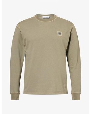 Stone Island Dyed Long-Sleeve Cotton T-Shirt - Green