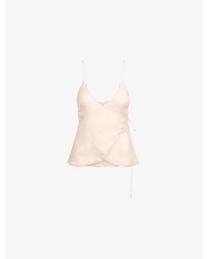 Skims Romance Wrap Silk Camisole Top - White