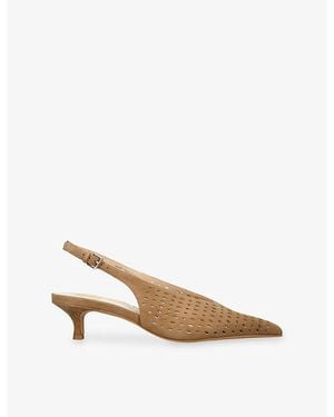 Dolce Vita Alenna Perf Suede Sling-Back Courts - Natural