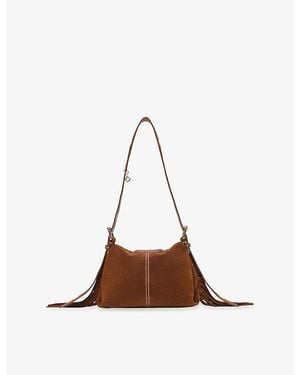 Maje Miss M Mini Suede Shoulder Bag - Brown