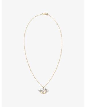 Kismet by Milka Evil Eye Mini Metal And 0.10Ct Diamond Pendant Necklace - White