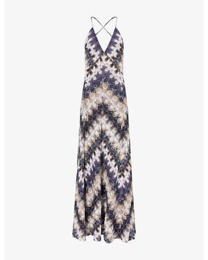 Missoni V-Neck Raschel-Lace Knitted Maxi Dress - White