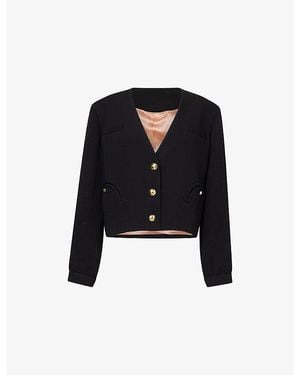 Blazé Milano Riviera Boxy Woven Bolero Jacket - Black